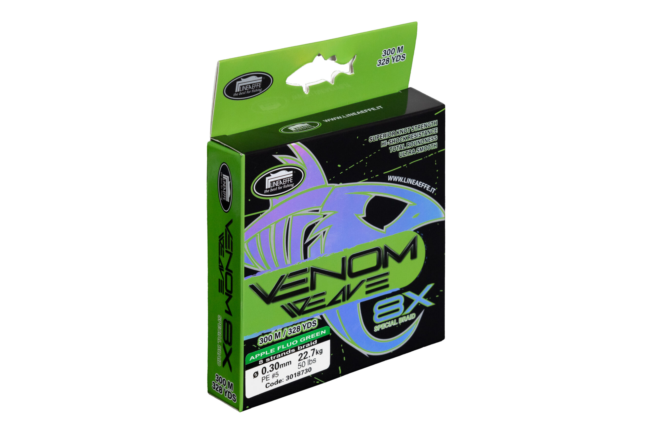 Hilo trenzado Lineaeffe VENOM WEAVE 8x GREEN 150mt - Imagen 2