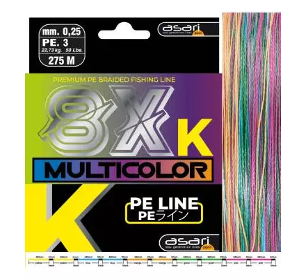 Hilo trenzado Asari 8X-K MULTICOLOR